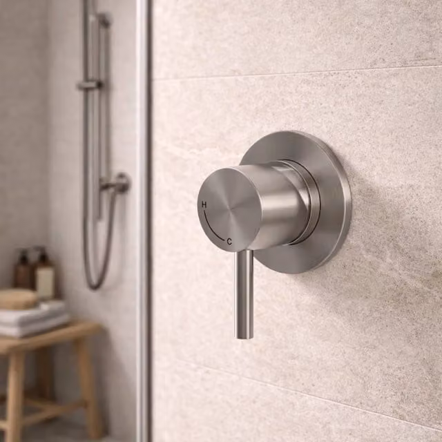 Miscelatore da muro SINED Modello LEVANTE in acciaio inox 316L satinato argento per lavabo e installazioni interne ed esterne – 1