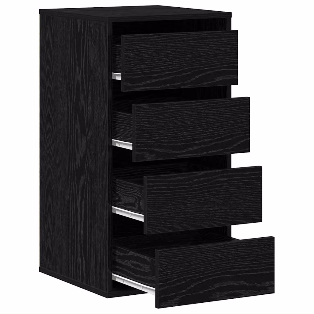 Mobiletto moderno con cassetti HELLOSHOP26 in legno composito nero per camera da letto L/P/H: 40 x 41 x 76 cm – 2