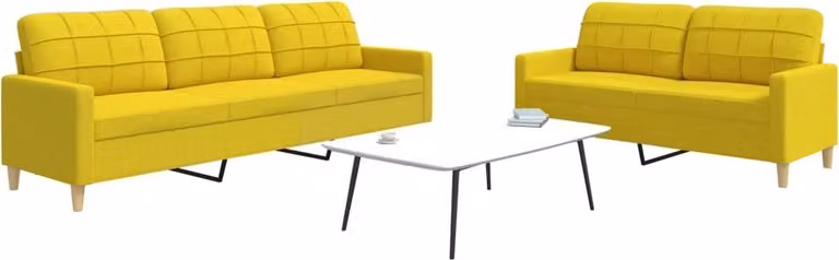 Maison Exclusive - Set divano a 2 posti in tessuto giallo chiaro
