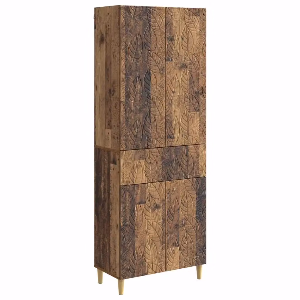 Set di 2 armadi vidaXL in legno marrone stile rustico con ante a battente e ripiani interni – 2
