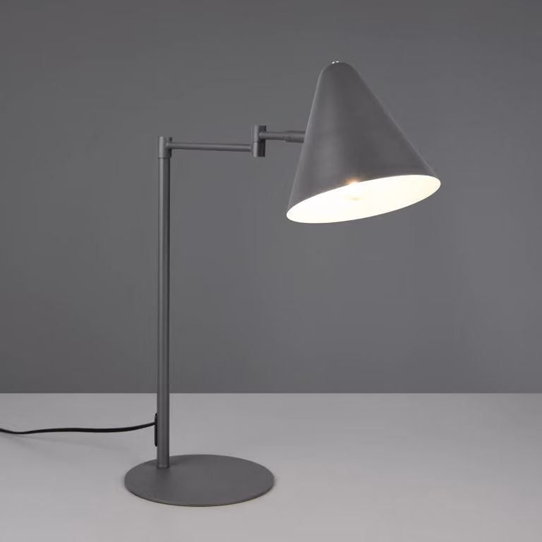 Trio Lighting Lampada da tavolo Cosima, Nero, Soggiorno / Sala da pranzo, Metallo, Moderno, Lampada da tavolo