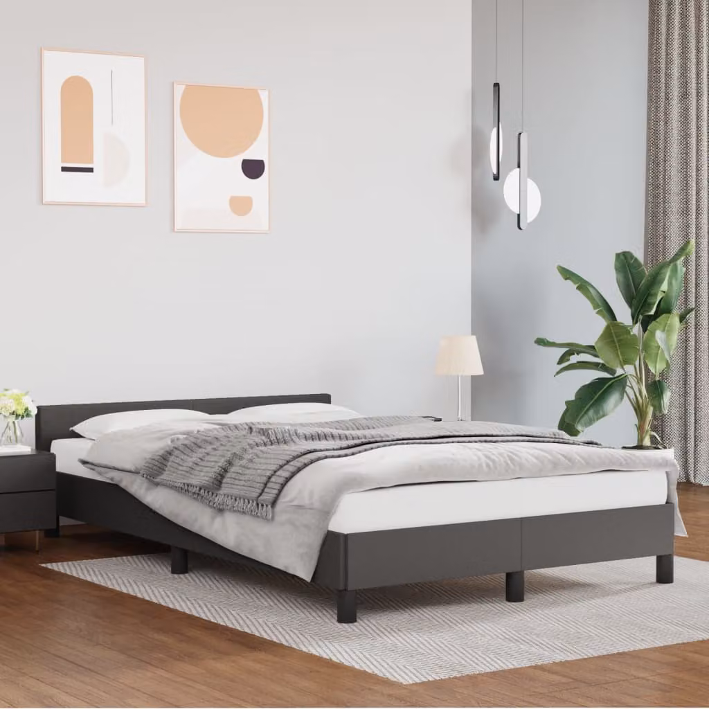 vidaXL Giroletto senza Materasso Grigio in Similpelle L/P/H: 120 x 200 cm