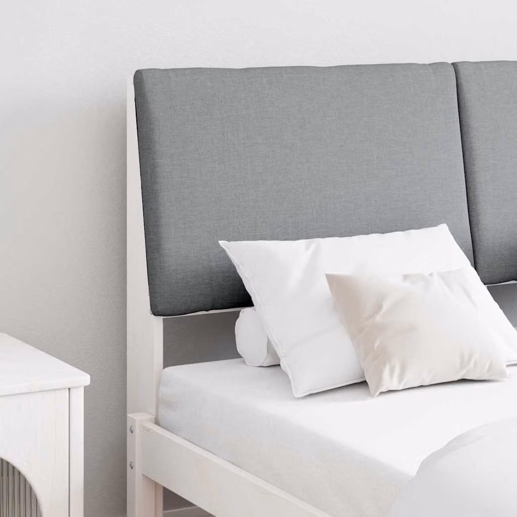 Testiera imbottita vidaXL in pino massello Grigio chiaro 160 cm