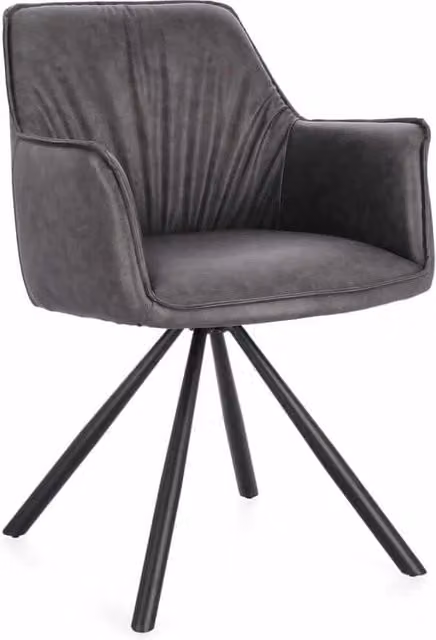 Set di 2 Sedie con Braccioli Girevoli in Similpelle con Gambe in Acciaio - LAVELLE