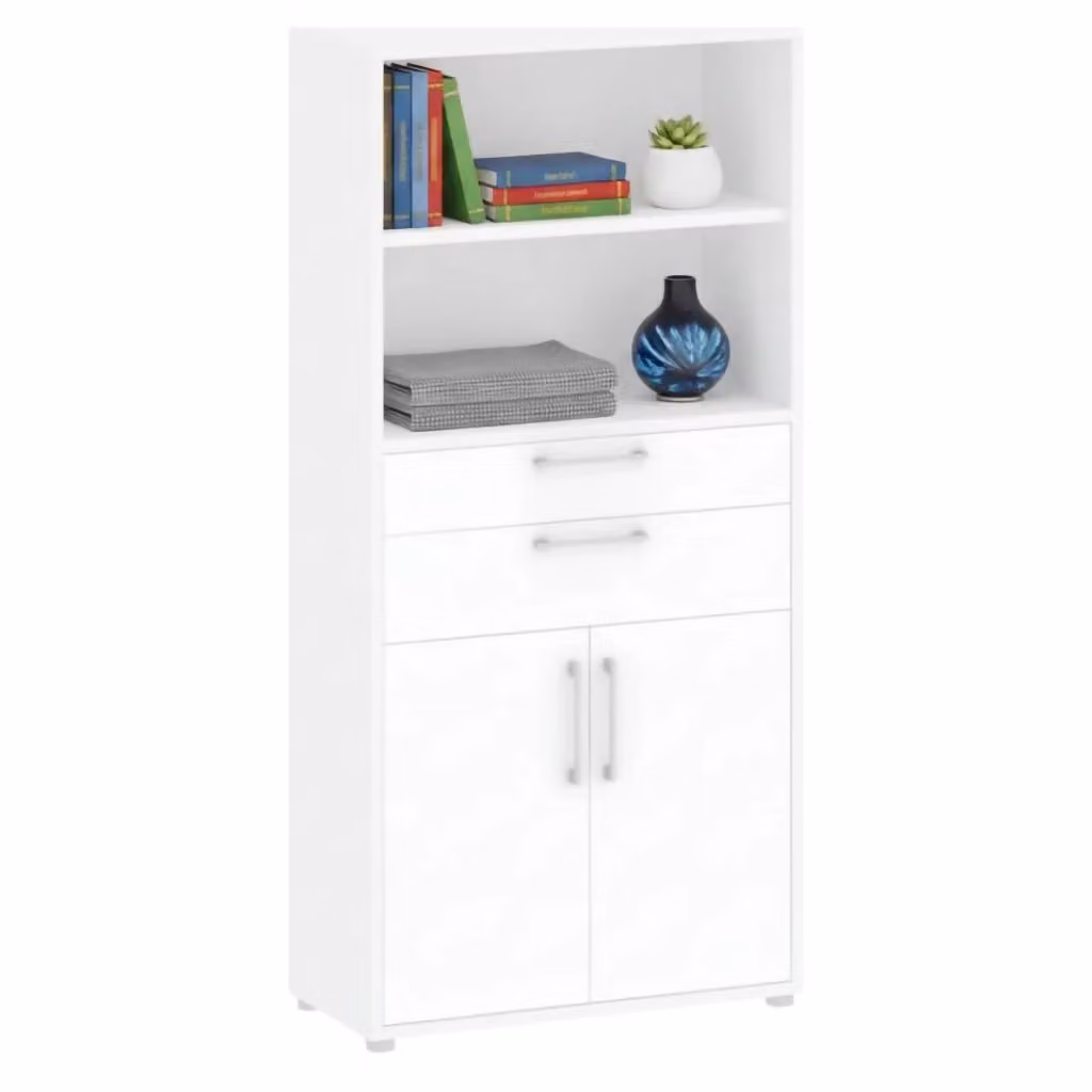Credenza Albidona DMORA, Buffet e Madia da Soggiorno o Cucina, Bianco Opaco, L 89 cm x P 40 cm x H 186 cm – 2