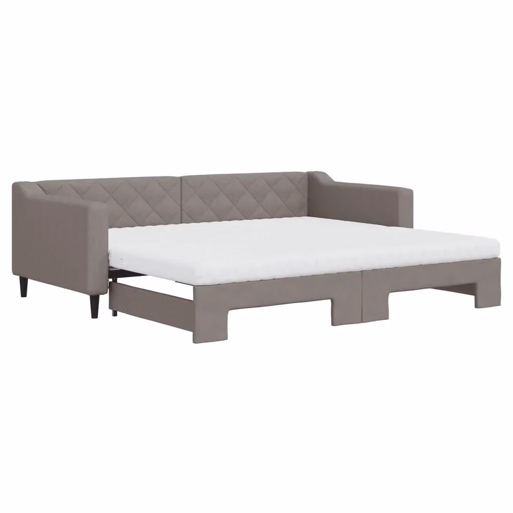 Divano Letto Estraibile vidaXL in Tessuto Beige con Cassetto per Soggiorno e Camera da Letto L/P/H: 223 x 90 x 67 cm – 2