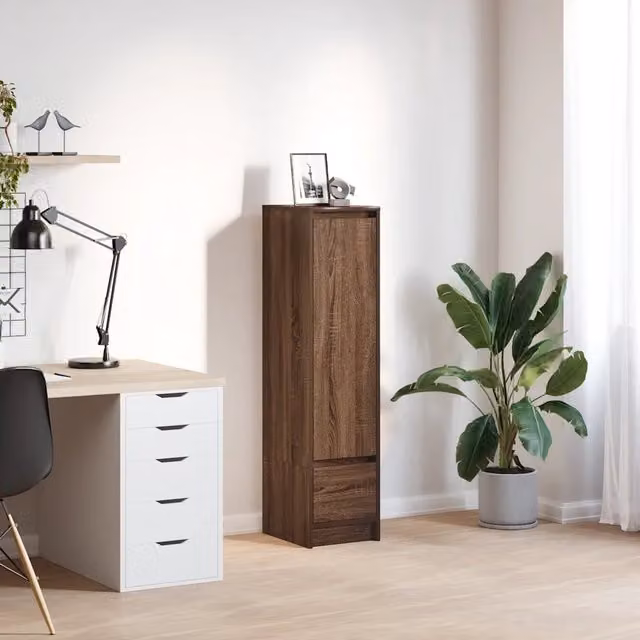 Credenza moderna vidaXL in legno marrone per cucina e sala da pranzo, L/P/H: 119,5 x 29,5 x 34 cm