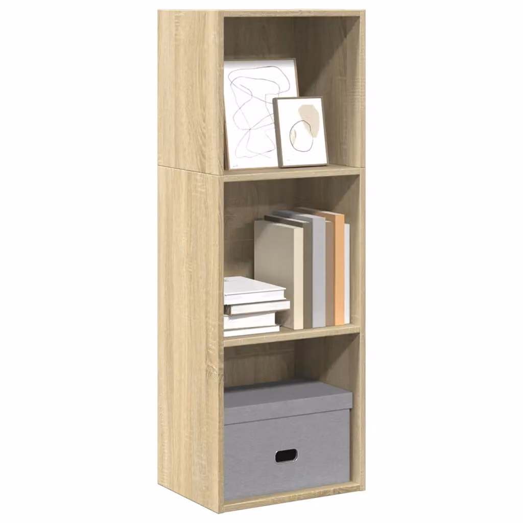 Libreria a parete vidaXL in legno MDF color rovere e beige, stile minimalista, L 40 cm x P 30 cm x H 114 cm