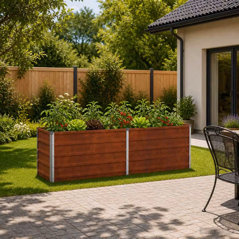 Letto rialzato da giardino vidaXL in metallo Corten color marrone L: 160 cm, P: 40 cm, H: 55 cm