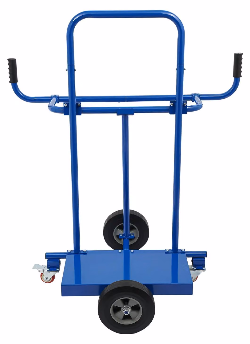 Carrello trasportatore per porte e pannelli - Capacità di carico: 300 kg - Realizzato in acciaio Q235 - 2 ruote in gomma, 2 ruote in acciaio con freno - Colore: blu