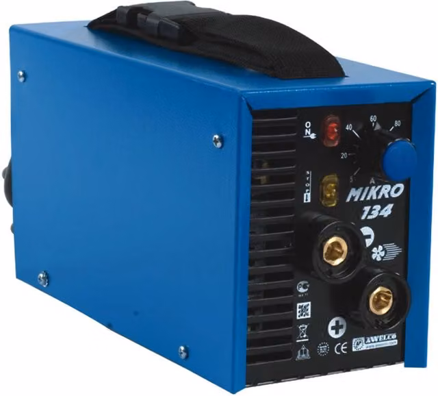 Saldatrice a Elettrodi MMA Inverter Awelco Mikro 124 Blu con Valigetta