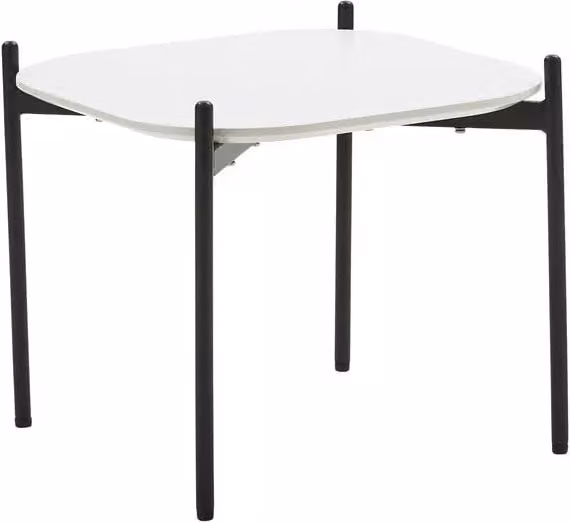 Tavolino quadrato moderno Mobili 2G in MDF e polipropilene bianco e nero L/P/H: 51 x 51 x 43,5 cm