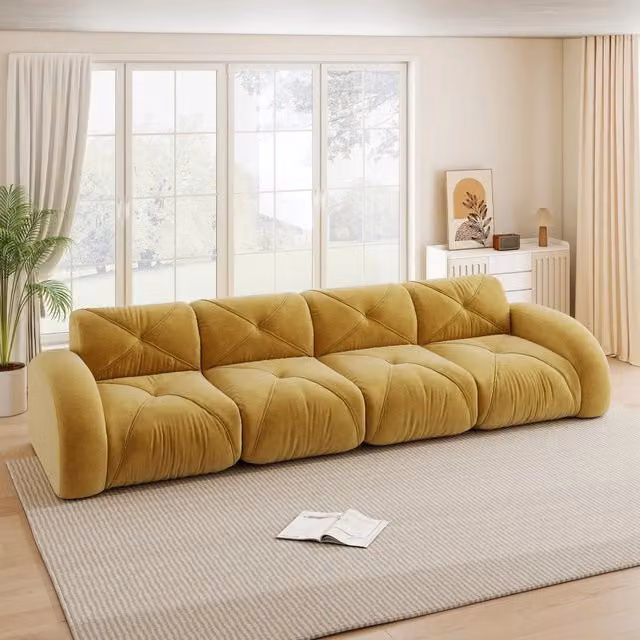 Sof¨¤ modulare senza cornice - Zephmum- 4 posti extra grande tessuto Chenille antiscivolo