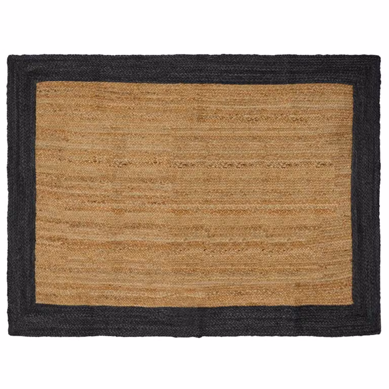 Tappeto da area moderno in juta lavabile vidaXL, L 140 x P 200 cm, Grigio e Beige