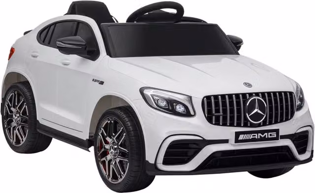 Macchina Elettrica per Bambini 3-5 Anni Mercedes con Cintura di Sicurezza e Telecomando, Bianco