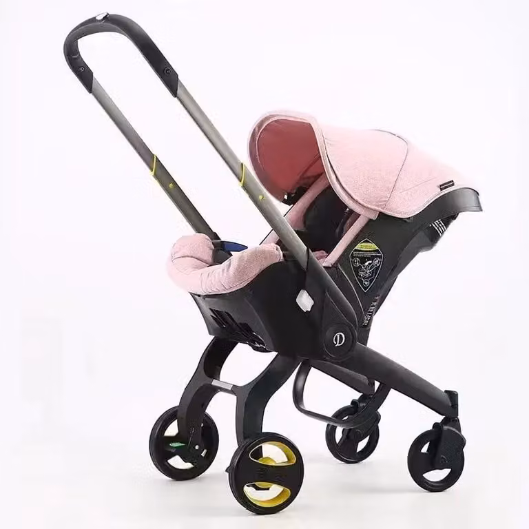 Passeggino 3-in-1 - leggero e pieghevole - passeggino da viaggio regolabile, color rosa