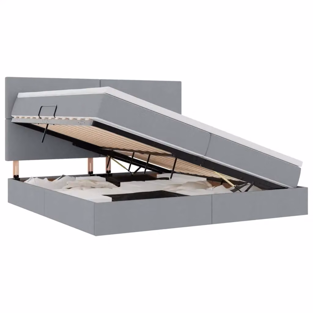 Letto con contenitore e materasso vidaXL Grigio, L/P: 200 x 200 cm, H: 128 cm – 2