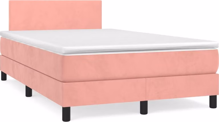 Maison Exclusive - Letto boxspring con materasso Rosa 120x190 cm Velluto