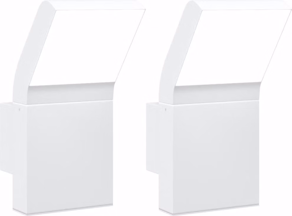 Applique per Esterni con LED 2 pz Bianche Alluminio Pressofuso
