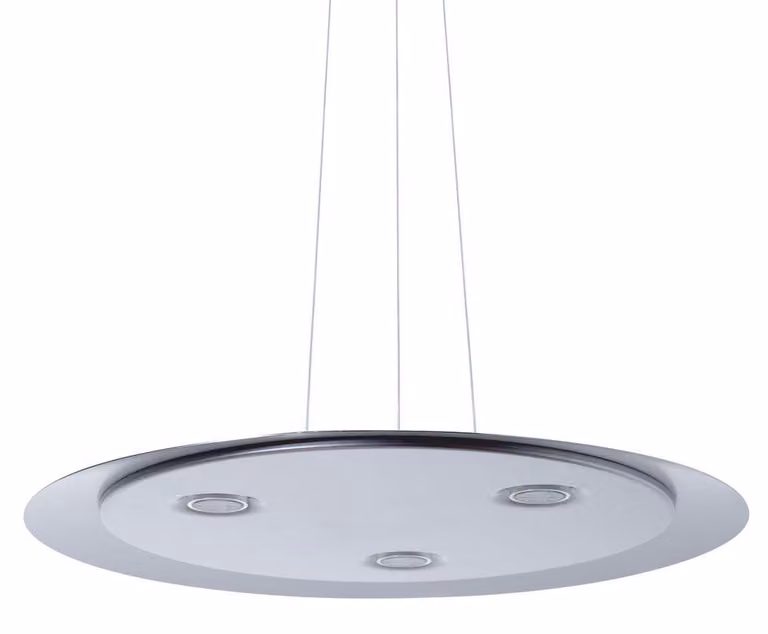 Lampada a sospensione LED, cromo, rotonda, P 50 cm