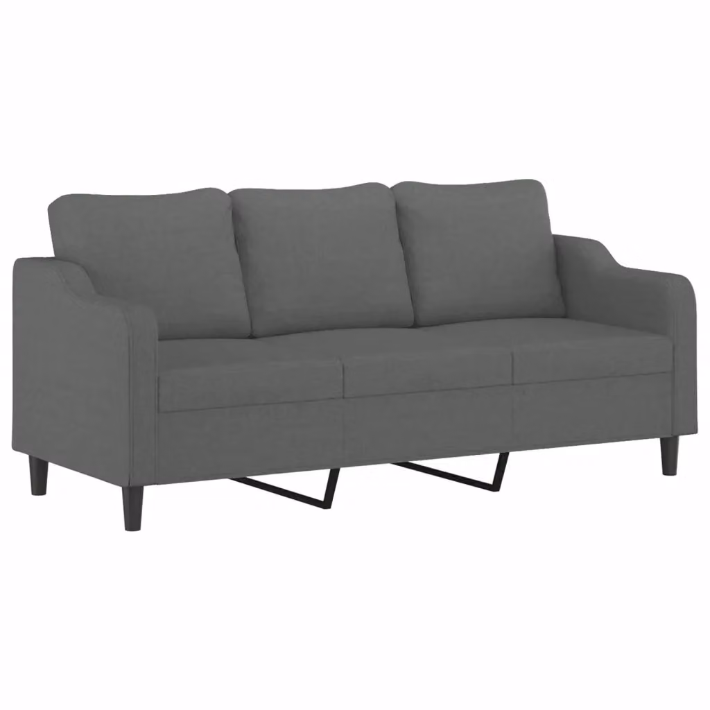 Divano moderno vidaXL in tessuto grigio con struttura in metallo per il tuo soggiorno L: 198 cm, P: 80 cm, H: 77 cm – 2