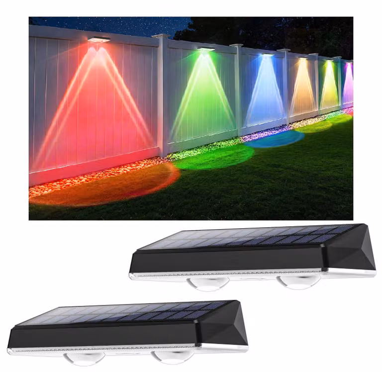 Lampada solare a LED RGB, confezione da 2, grado di protezione IP67, 7 colori, 100 lumen