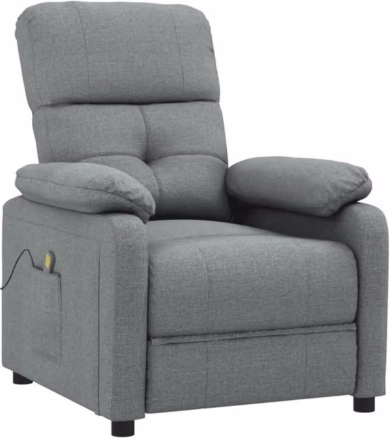 Poltrona Massaggiante | Sedia Relax Grigio Scuro in Tessuto