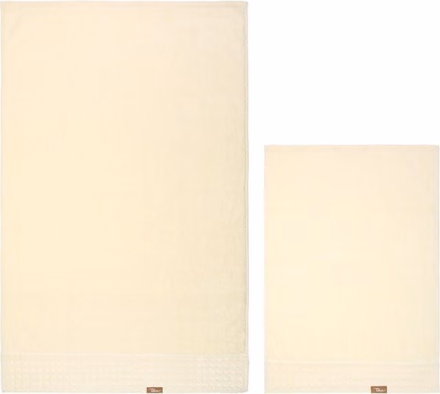 Set di 2 asciugamani Thun Iconic Elegance in spugna beige ad asciugatura rapida
