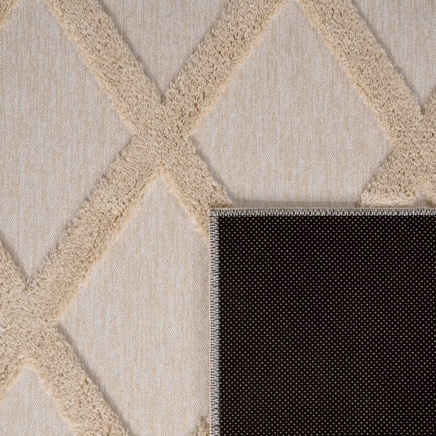 Tappeto lavabile Utah beige moderno con motivo a diamanti L: 160 cm, P: 220 cm – 2