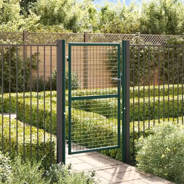 Cancello singolo per recinzione vidaXL in acciaio verde L: 100 cm, H: 150 cm – 1