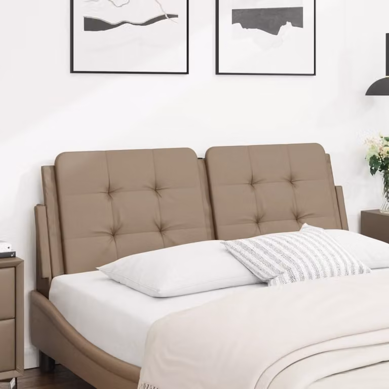 vidaXL Cuscino Testiera Zadar in Similpelle, Colore Beige/Marrone, L: 120 cm