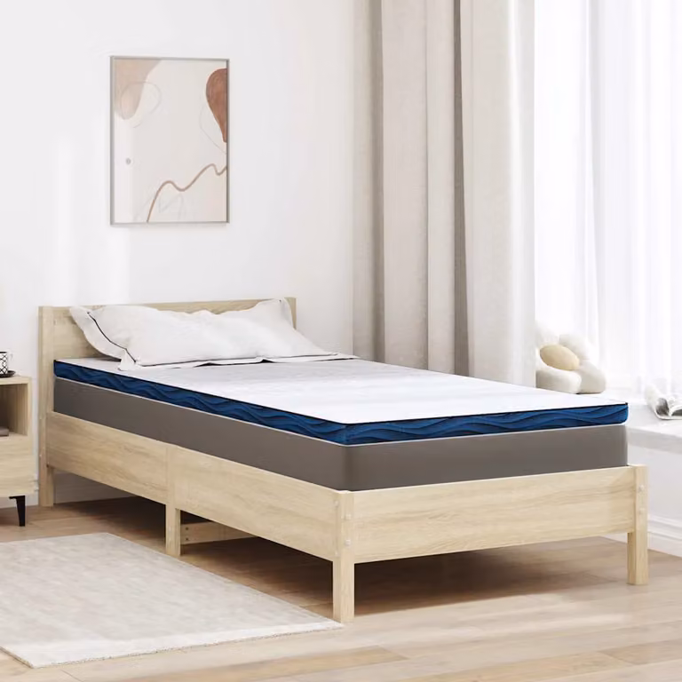 Topper per materasso vidaXL in tessuto Jacquard bianco, 90 x 190 cm