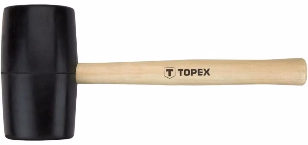 Martello in gomma TOPEX 72 mm/900 g, manico in legno