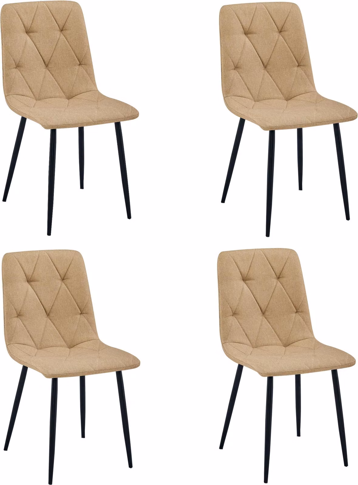 Sedia LIBRA - tessuto marrone / gambe nere x 4