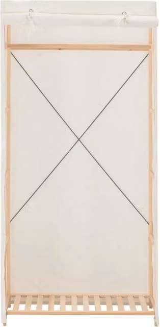 Armadio in tessuto bianco con asta appendiabiti per camera da letto L: 79 cm, P: 40 cm, H: 170 cm