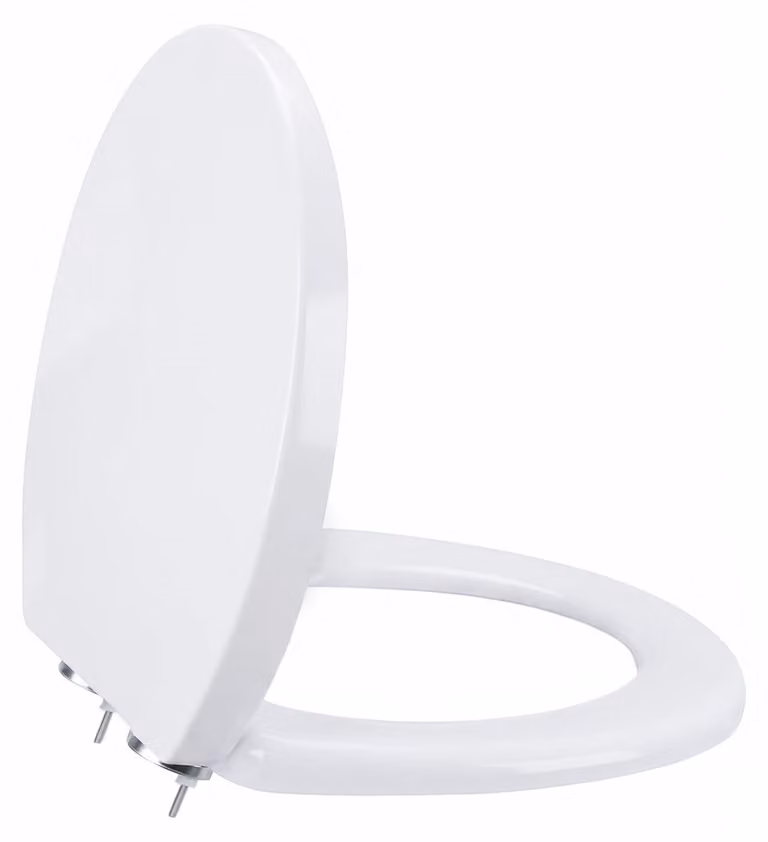 Copriwater con sistema di chiusura ammortizzata, copriwater removibile, antibatterico, bianco