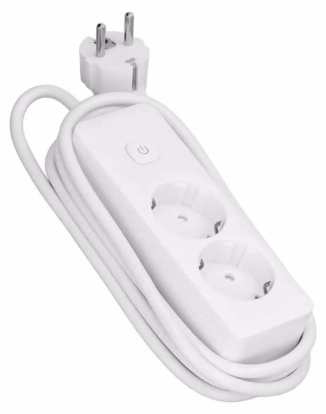 Ciabatta multipresa - Ciabatta con due prese e interruttore, lunghezza 3 metri, cavo 3G, sezione del cavo 1,5 mm², [informazioni aggiuntive]