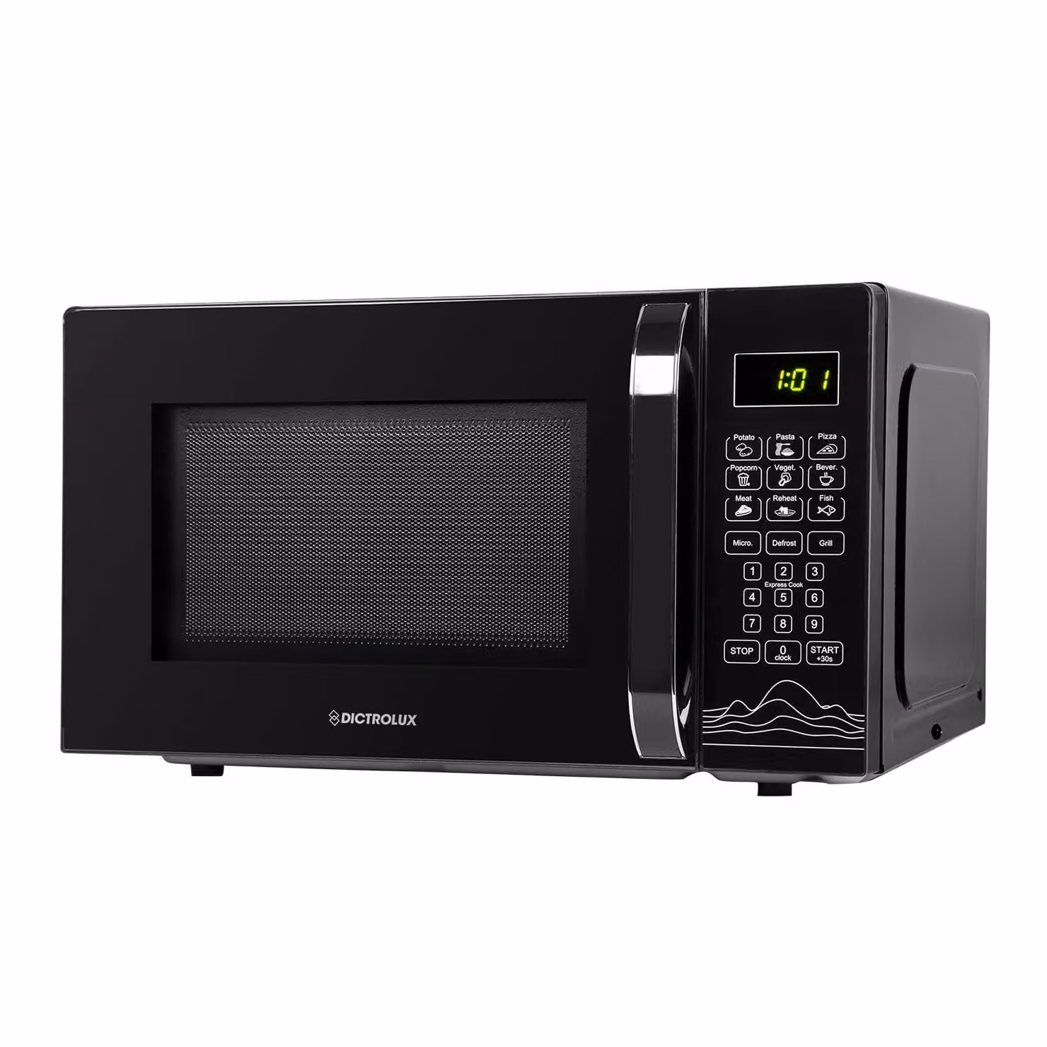 Dictrolux Forno Microonde Digitale con Grill da 28 litri, Cosmo Black, 1200 Watt – 1