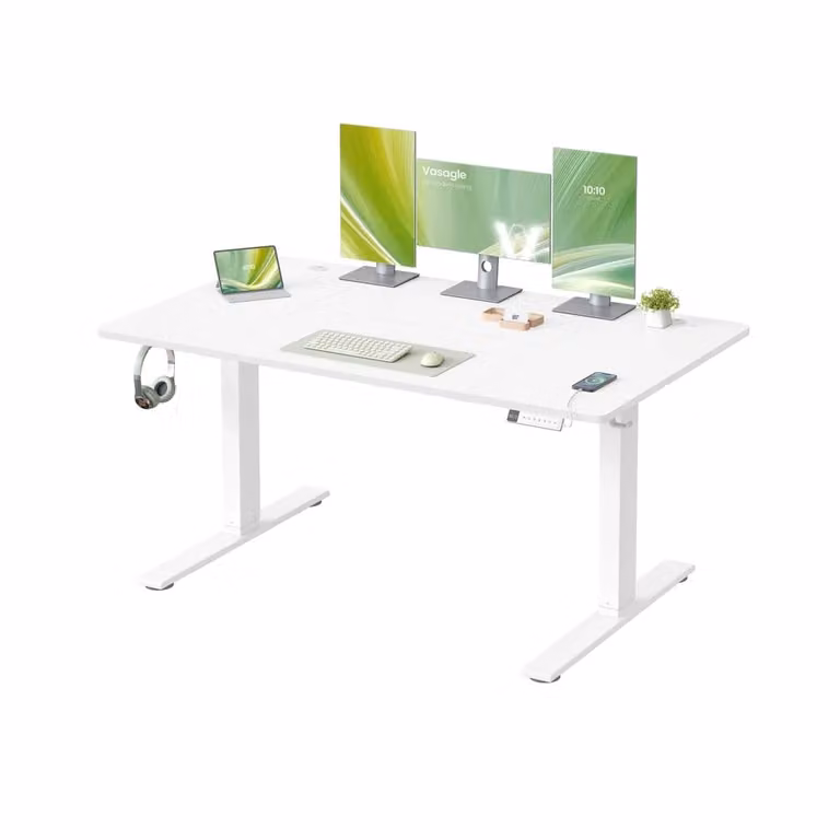 Scrivania Regolabile in Altezza, Bianco Opaco / 140 x 80 cm