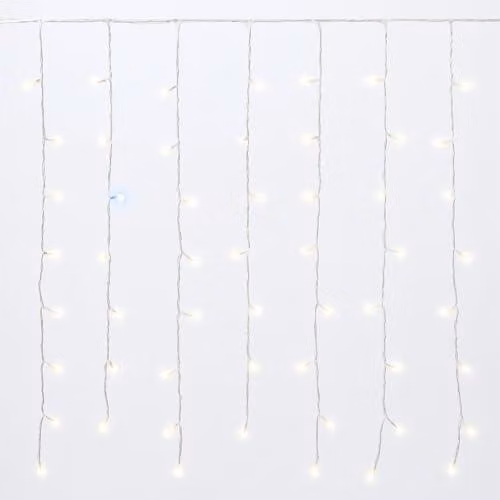 Tenda luminosa con 216 LED, lunghezza 5 metri, colore bianco, grado di protezione IP65, espandibile, effetto lampeggiante