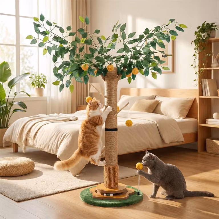 Albero per gatti, con corda di sisal, elementi sospesi, per uso interno