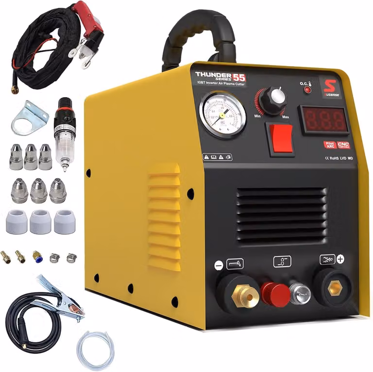 Tagliassteel a plasma senza contatto, con accensione pilota e inverter IGBT - Potenza di taglio di 55 ampere, fino a 14 mm