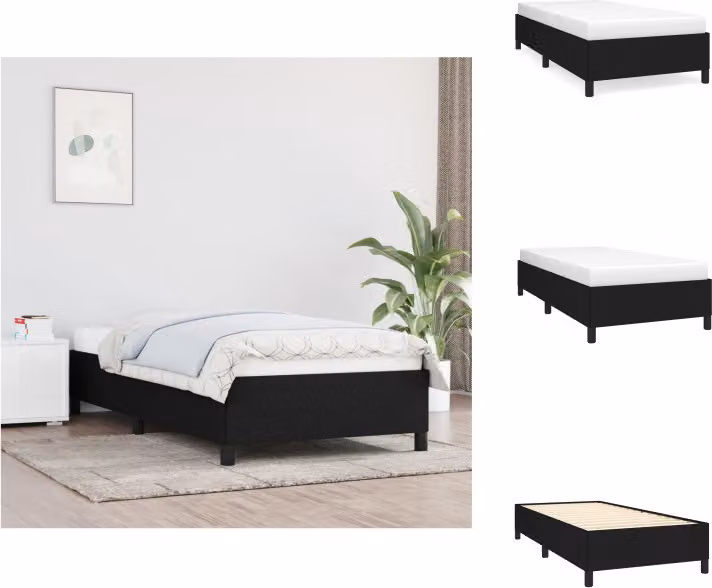 vidaXL Struttura letto nera 90x200 cm in tessuto - Letti e strutture letto