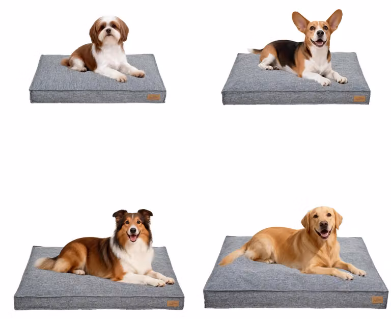 Cuccia per cani, realizzata in tessuto di lino, con rivestimento removibile, colore grigio, taglia XL - 103x69x10 cm