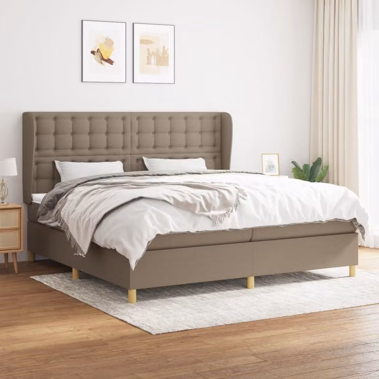 Maison Exclusive - Giroletto a Molle con Materasso Tortora 200x200 cm in Tessuto