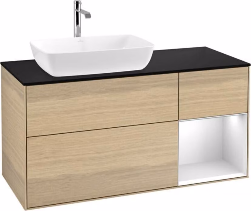 V&B mobile da parete Finion 120cm, Pl bla m, Reg wh. m Lac, Oa ven