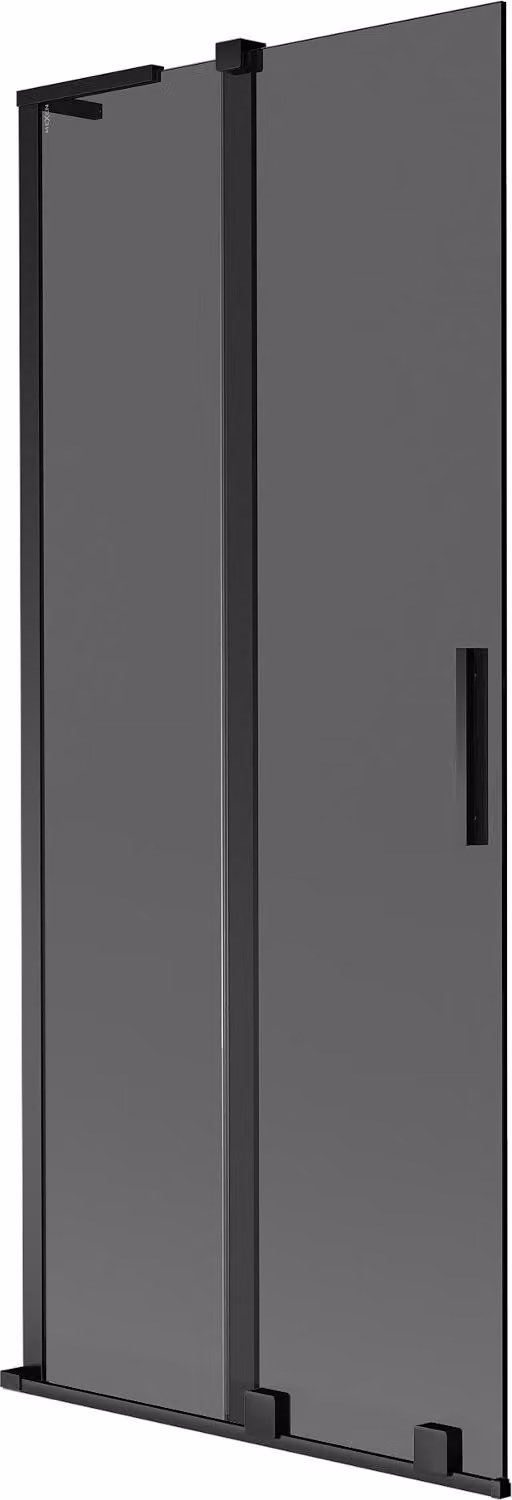 Mexen Velar L paratia per vasca da bagno 2 ante scorrevoli 85 x 150 cm, grafite, nero - 896-085-003-41-70