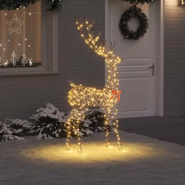 Renna 3D 250 LED Bianco caldo 180 cm Rattan 42019060