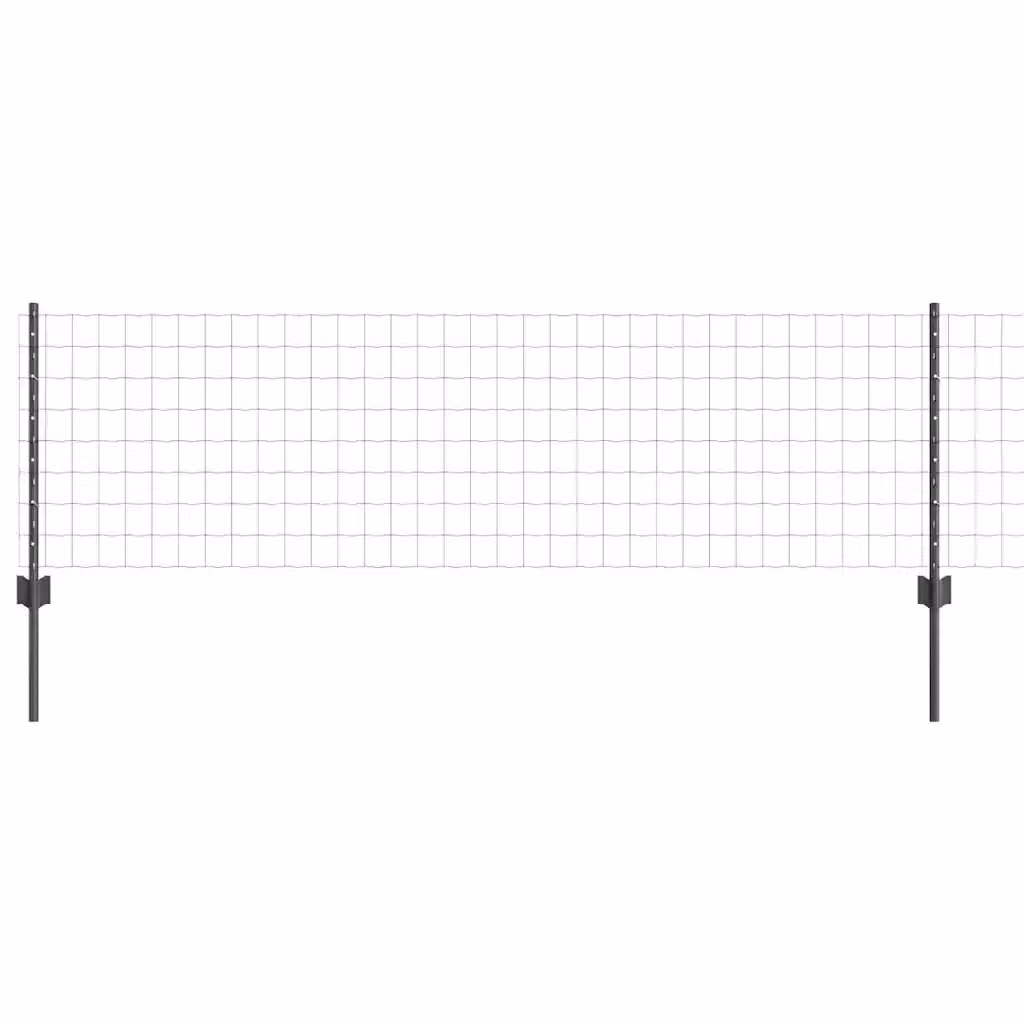Recinzione Euro vidaXL in acciaio rivestito in PVC grigio con palo rotondo da interrare L: 50 cm, H: 0,6 m – 2