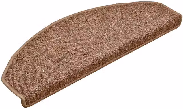 Set di 30 tappetini per scale semicircolari DESIGN IN, colore marrone, antiscivolo e fonoassorbenti, L: 65 cm, P: 24 cm, H: 4 cm